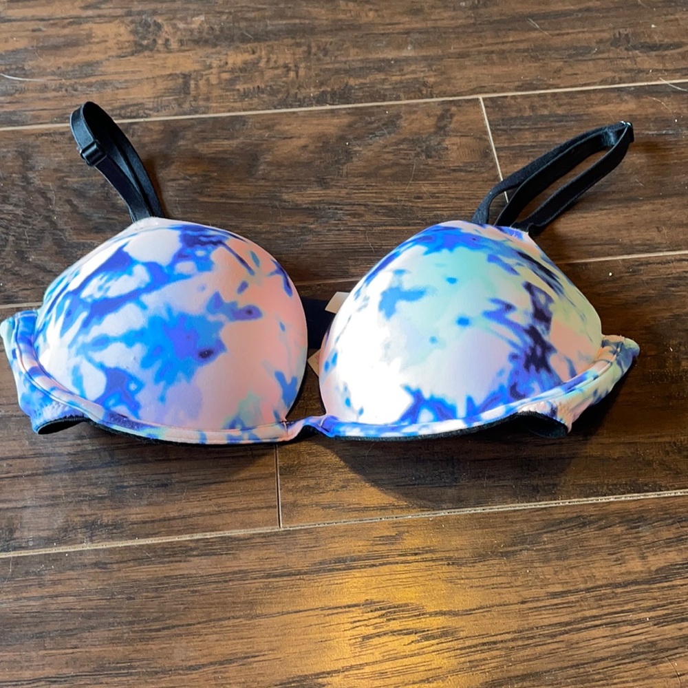 Pink where everywhere super push-up tie dye bra